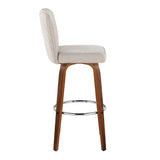 Henry - Contemporary Fixed Height Barstool With Swivel With Round Footrest (Set of 2) - Furniture Home Direct