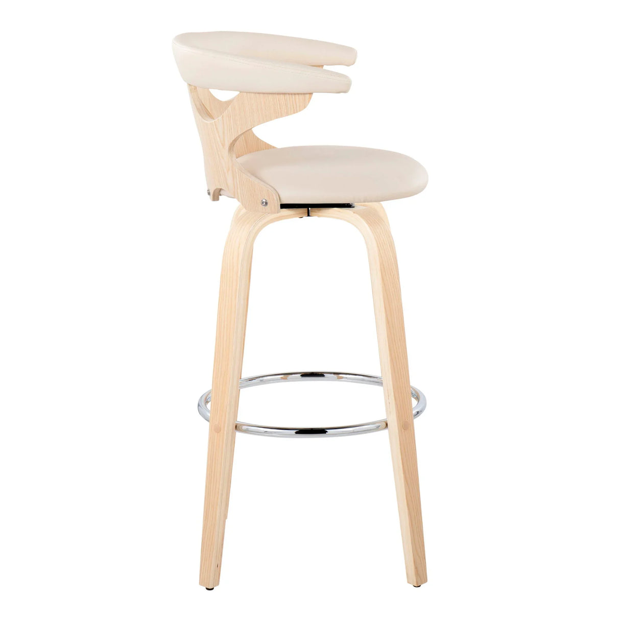 Gardenia - Contemporary Fixed Height Barstool With Swivel With Round Footrest (Set of 2) - Furniture Home Direct