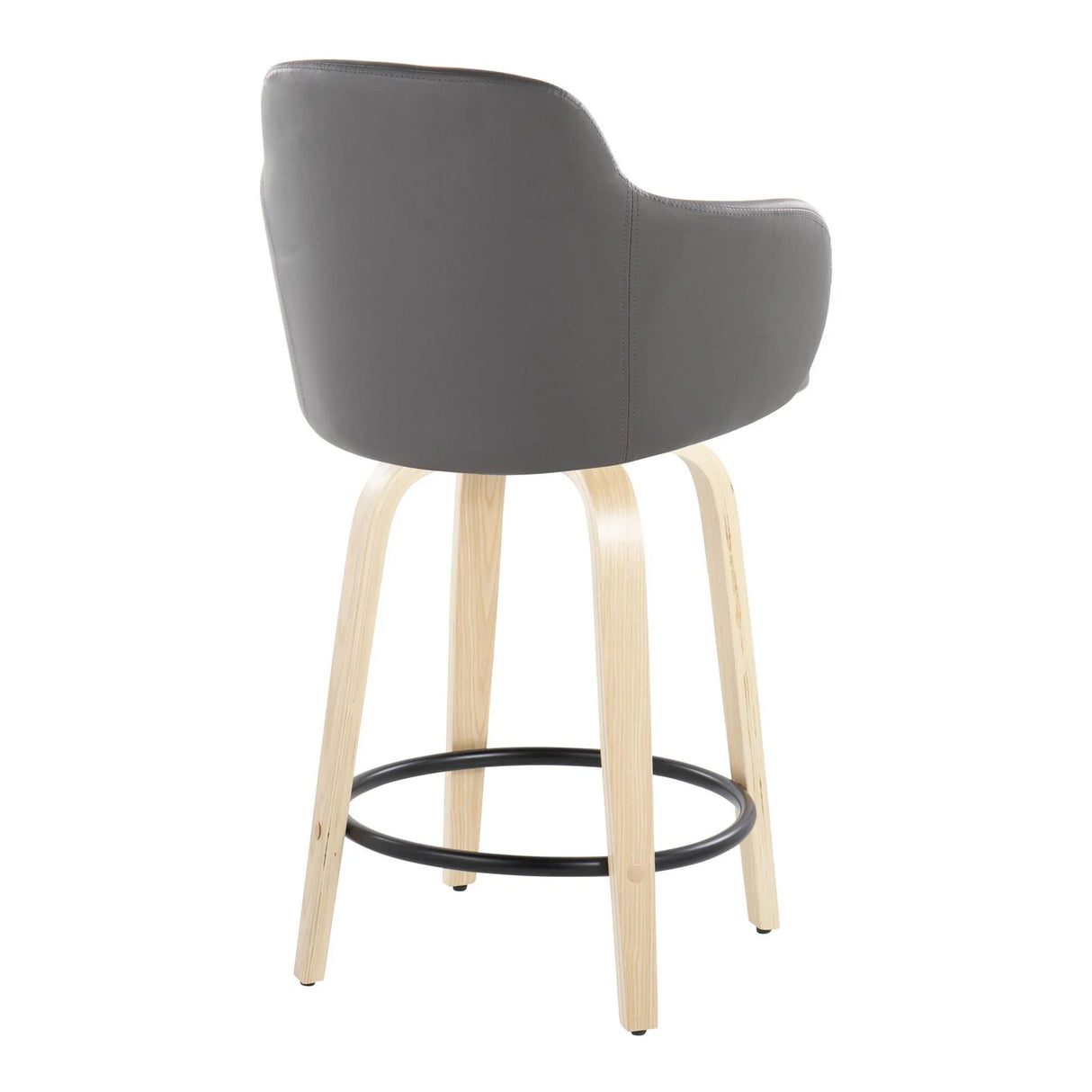 Boyne - Contemporary Fixed Height Counter Stool With Swivel (Set of 2) Round Footrest - Furniture Home Direct