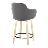 Boyne - Contemporary Fixed Height Counter Stool With Swivel (Set of 2) Round Footrest - Furniture Home Direct