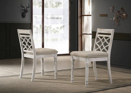 Havanna - Wide Contemporary Fabric Chair With Cushion (Set of 2) - Off White - Furniture Home Direct