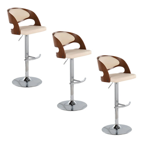 Pino - Mid Century Modern Adjustable Barstool & Swivel With Rounded T Footrest (Set of 2) - Furniture Home Direct