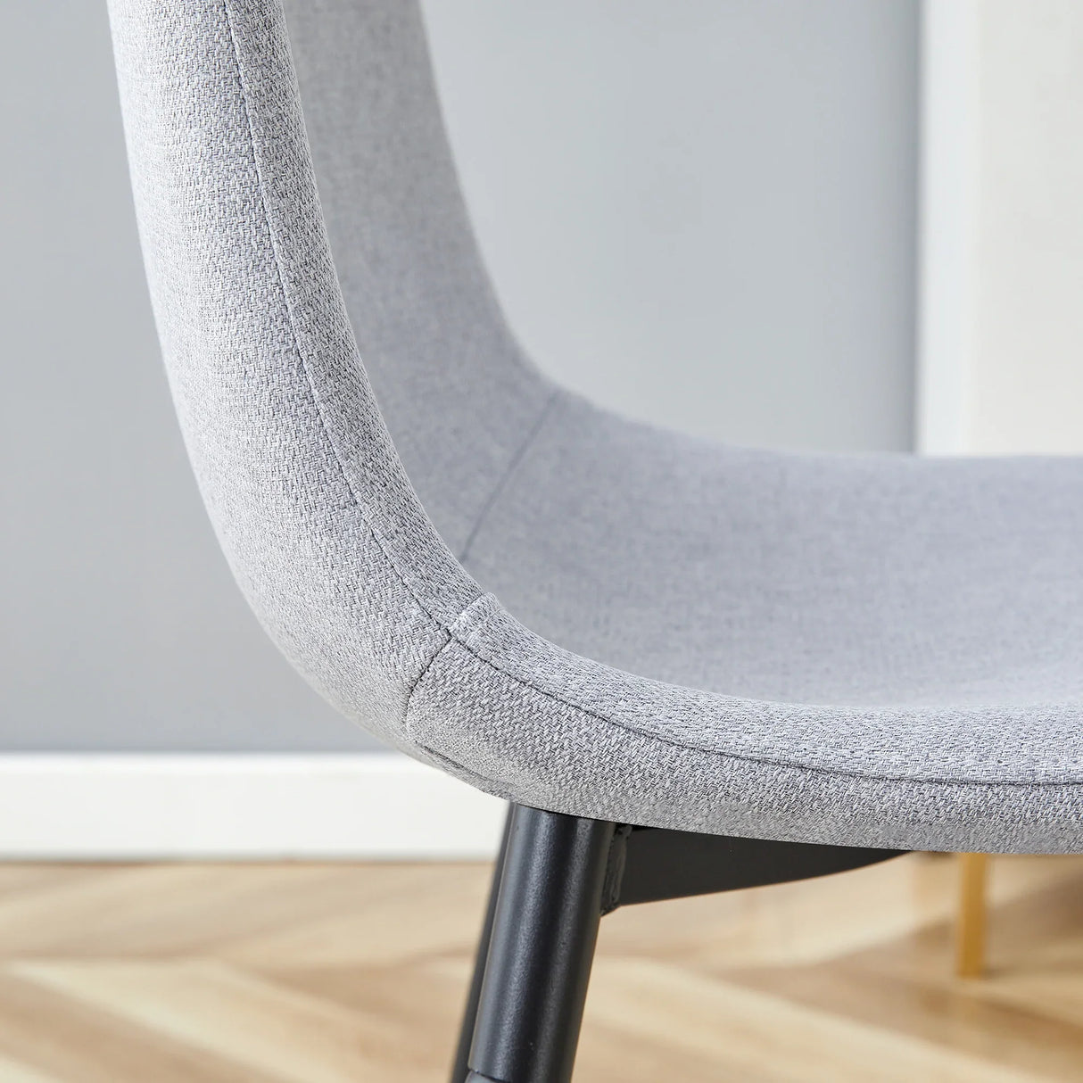 Dining Chair Set Modern Fabric with Metal Legs Gray - Furniture Home Direct