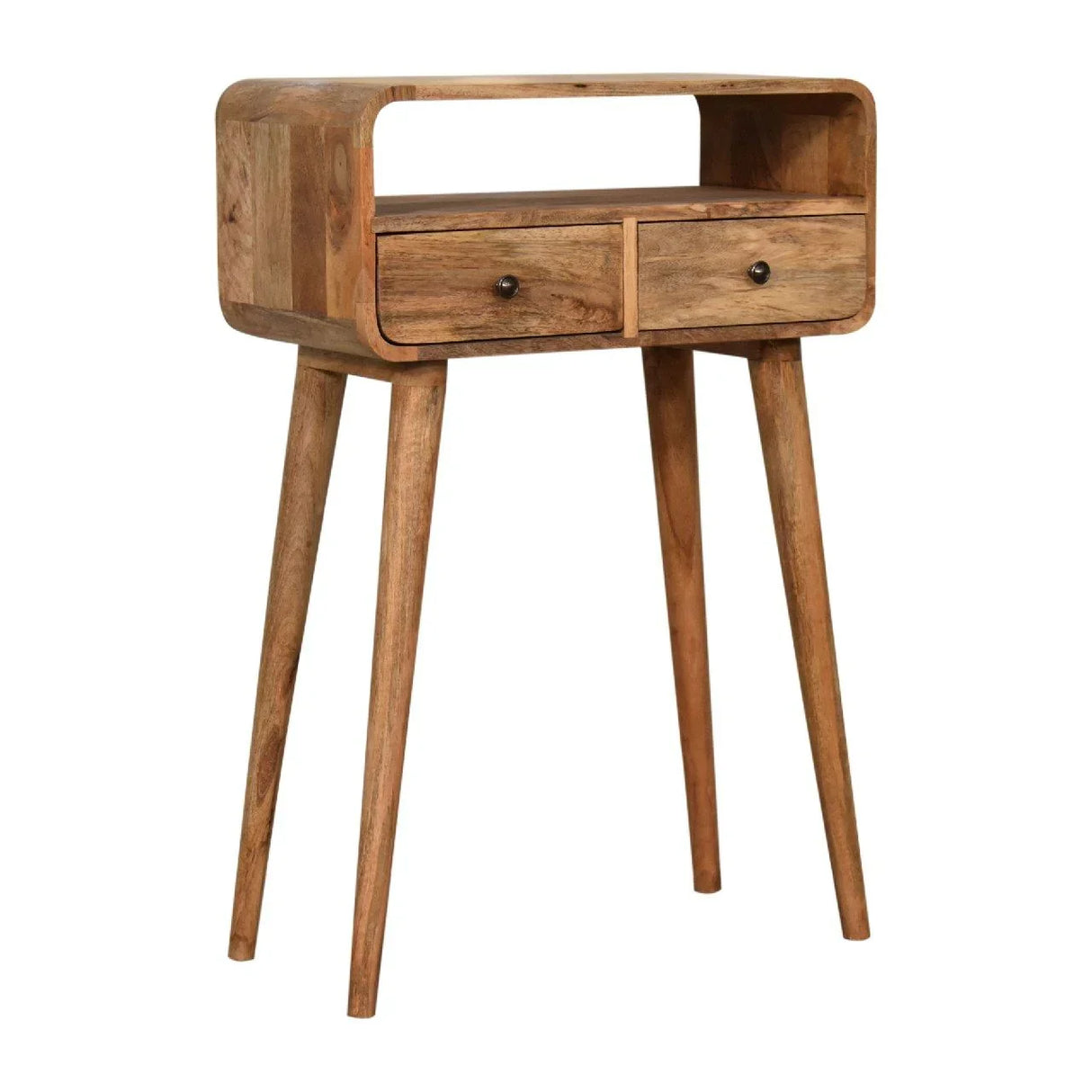 Curved Chestnut Console Table - Furniture Home Direct