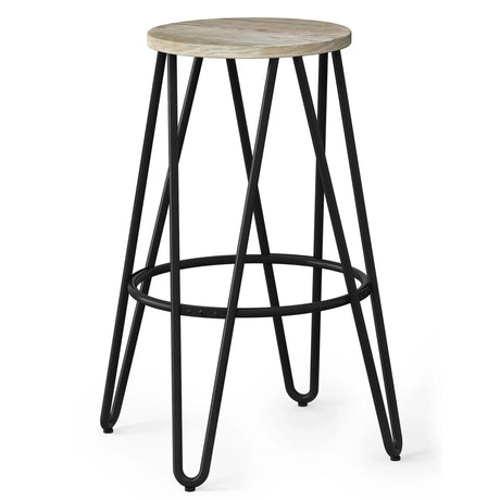 Simeon - Multifunctional Metal Stool With Wood Seat - Furniture Home Direct