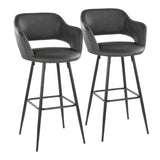 Margarite - Contemporary Fixed Height BarStool With Square Footrest (Set of 2) - Furniture Home Direct