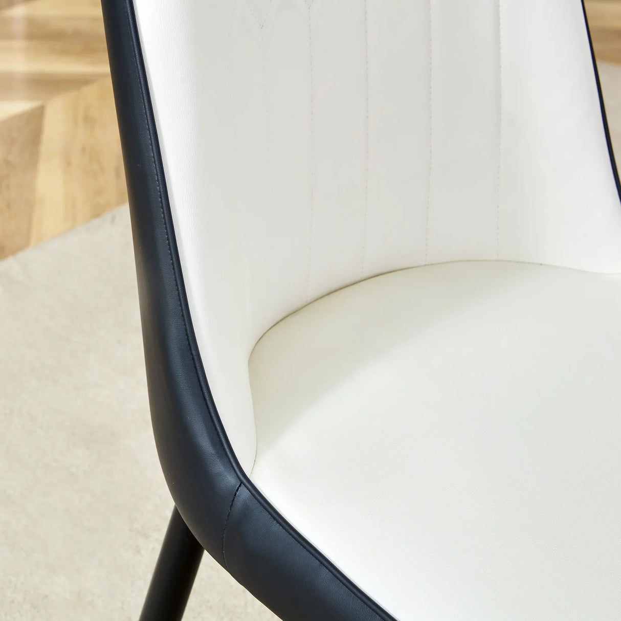 Dining Chairs Modern Two Tone Set of 4 White and Black - Furniture Home Direct