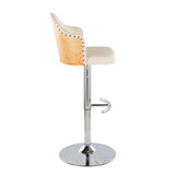 Ahoy - Contemporary Adjustable Barstool, Swivel With Rounded T Footrest (Set of 2) - Furniture Home Direct