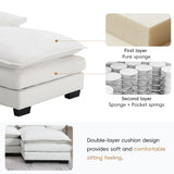 Sectional Sofa Modern U Shaped Chenille Seats 6 White - Furniture Home Direct