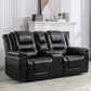 2 Seater Home Theater Recliner Manual Recliner Chair With A Storage Box And Two Cup Holders For Living Room - Furniture Home Direct