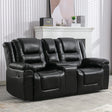 2 Seater Home Theater Recliner Manual Recliner Chair With A Storage Box And Two Cup Holders For Living Room - Furniture Home Direct