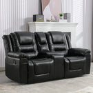 2 Seater Home Theater Recliner Manual Recliner Chair With A Storage Box And Two Cup Holders For Living Room - Furniture Home Direct