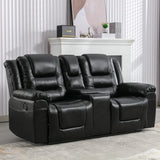 2 Seater Home Theater Recliner Manual Recliner Chair With A Storage Box And Two Cup Holders For Living Room - Furniture Home Direct