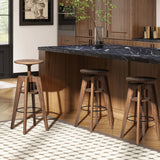 Spencer - Minimalist Oak Adjustable Bar Counter Stool - Walnut Brown Oak - Furniture Home Direct