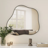 Cloud Shaped Metal Accent Wall Mirror - Black - Furniture Home Direct