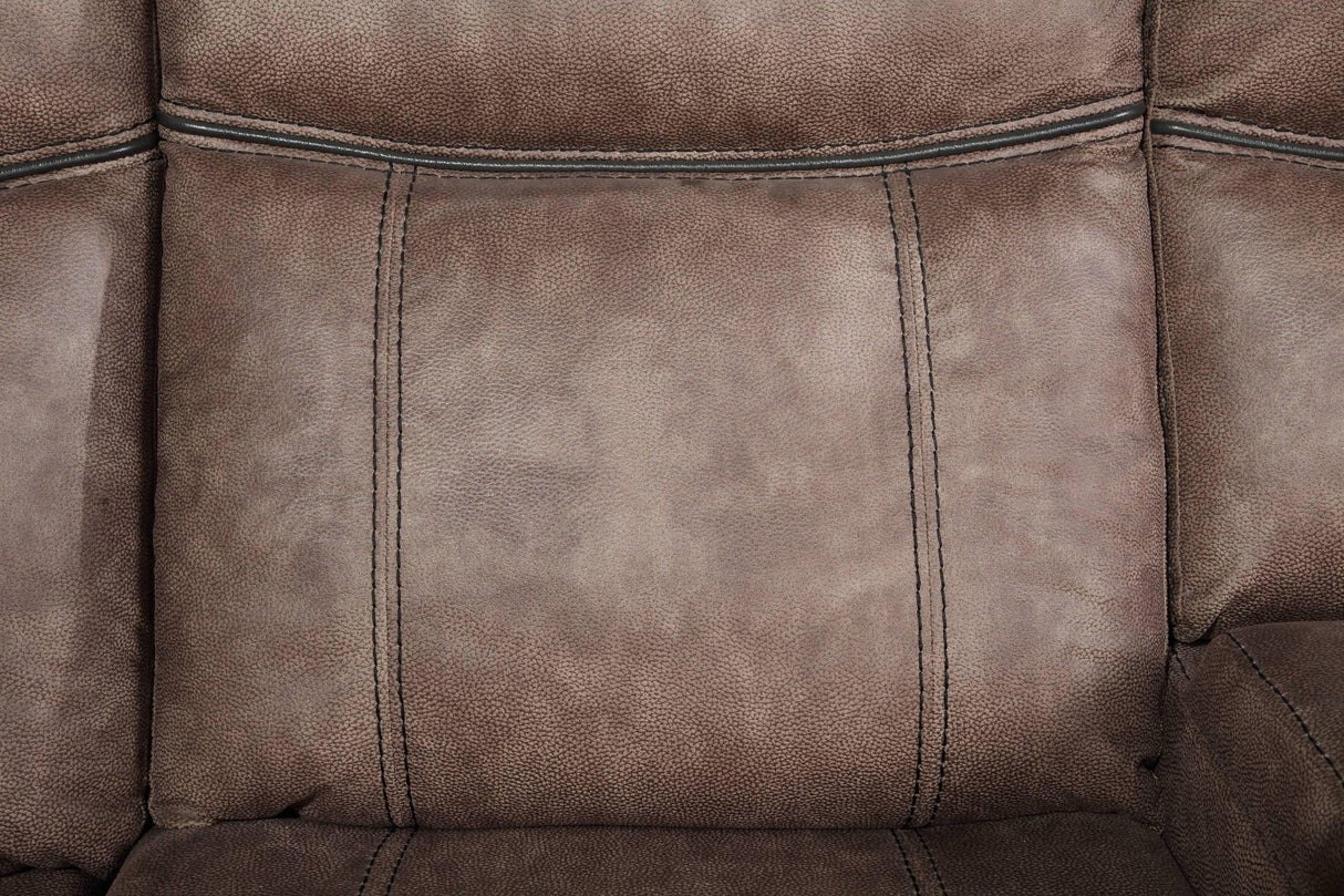 Sectional Sofa Manual Reclining USB Port Chocolate - Furniture Home Direct
