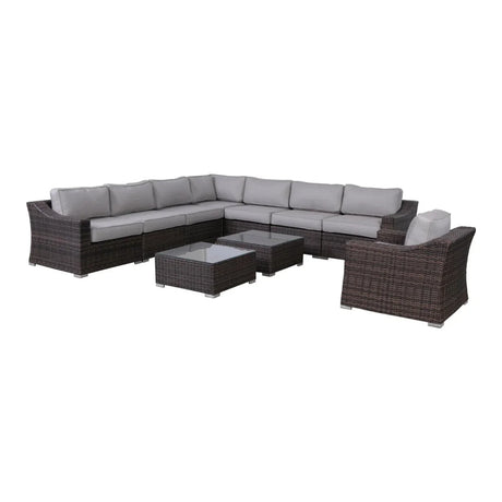 Outdoor Wicker Conversation Set With Cushions, All Weather - Furniture Home Direct