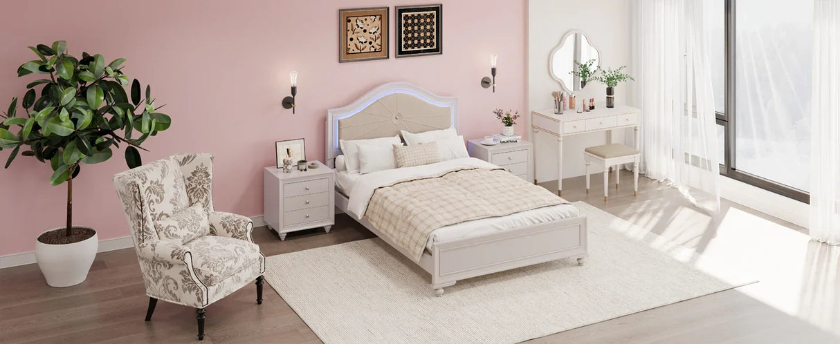 3 Piece Queen Bedroom Set(Queen Bed and 2 Nightstands) - Furniture Home Direct