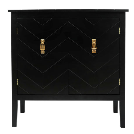 Vintage Style 2 Door Wooden Sideboard Cabinet For Living Room, Dining Room, Or Office - Black Wood - Furniture Home Direct