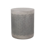 Outdoor Lightweight End Table Round Concrete Outdoor Side Table - Natural