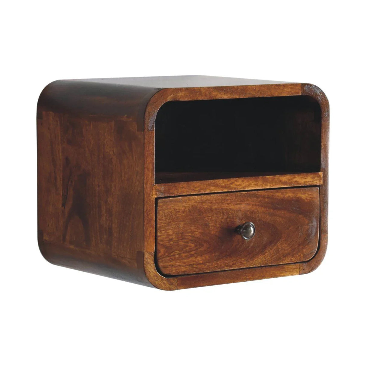 Curved Upper Slot Floating Nightstand - Furniture Home Direct