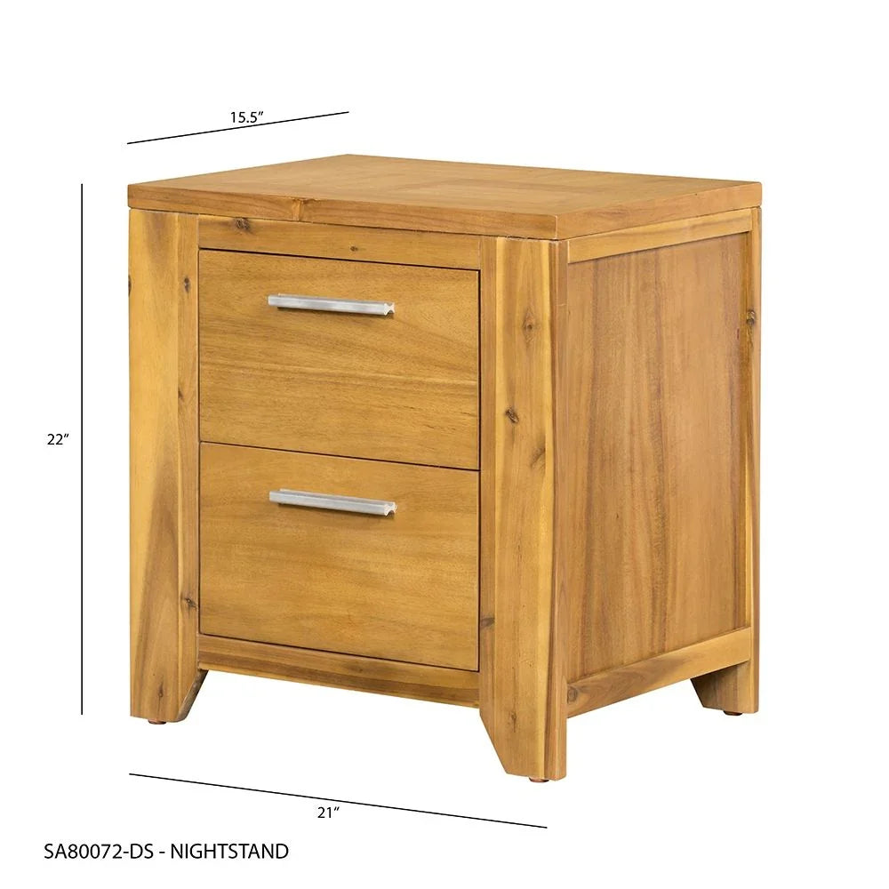 Nightstand - Natural Wood / Brown - Furniture Home Direct