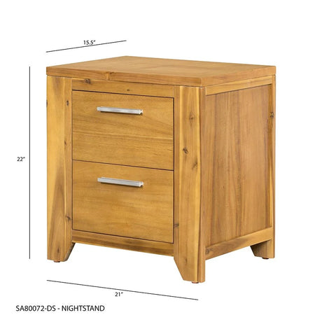 Nightstand - Natural Wood / Brown - Furniture Home Direct