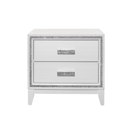 Almera - Glitter Nightstand - White - Furniture Home Direct