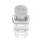 Mason - Glider And Ottoman White Wood - Furniture Home Direct