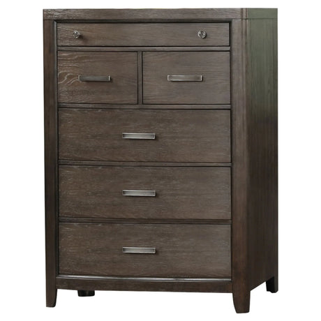 6 Drawer Dresser - Antique Brown - Furniture Home Direct