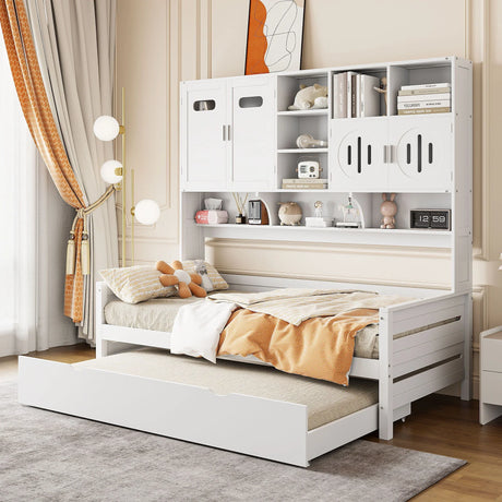 Daybed With All-In-One Cabinet And Shelf - Furniture Home Direct