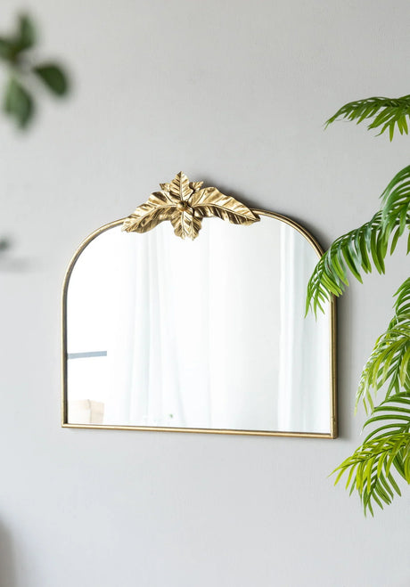 Arched Wall Mirror With Metal Frame, Wall Mirror For Living Room - Furniture Home Direct