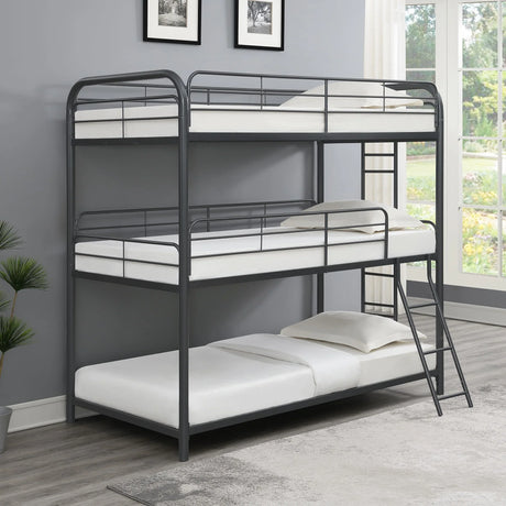 Modern Triple Bunk Bed, Durable Metal Frame - Furniture Home Direct