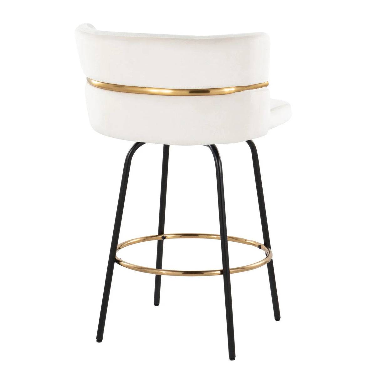 Cinch - Contemporary Fixed Height Counter Stool With Swivel & Round Footrest (Set of 2) - Furniture Home Direct