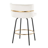 Cinch - Contemporary Fixed Height Counter Stool With Swivel & Round Footrest (Set of 2) - Furniture Home Direct