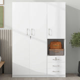 2 Doors Wardrobe Storage For Bedroom With Shelves And 3 Drawers - Furniture Home Direct