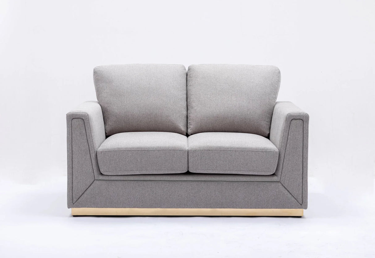 Valin - Linen Loveseat For Living Room - Gray - Furniture Home Direct