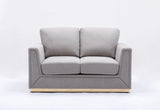 Valin - Linen Loveseat For Living Room - Gray - Furniture Home Direct