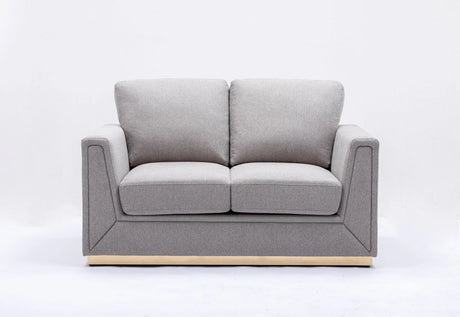 Valin - Linen Loveseat For Living Room - Gray - Furniture Home Direct