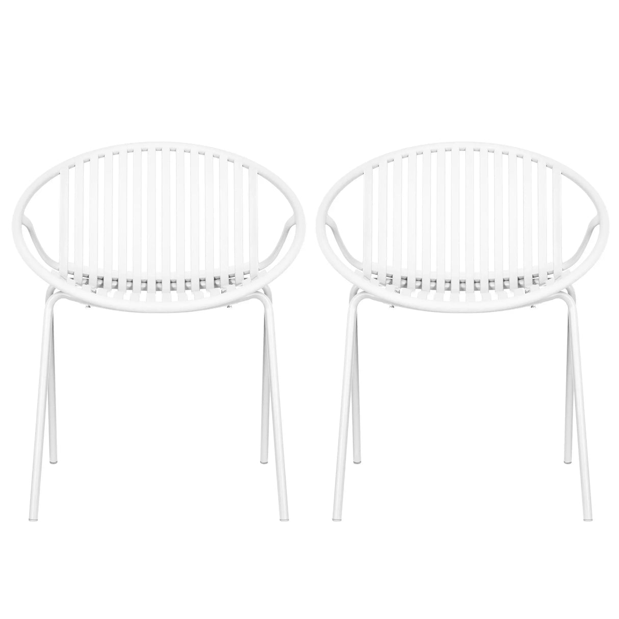 Stackable Outdoor Chairs With Breathable Plastic Backrest (Set of 2)