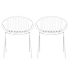 Stackable Outdoor Chairs With Breathable Plastic Backrest (Set of 2)
