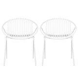 Stackable Outdoor Chairs With Breathable Plastic Backrest (Set of 2)