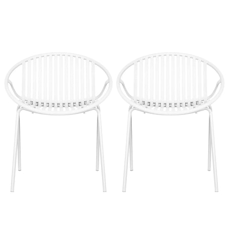 Stackable Outdoor Chairs With Breathable Plastic Backrest (Set of 2)