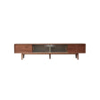 TV Cabinet With Chinese Changhong Glass Doors, Two Drawer Storage Space TV Standing - Furniture Home Direct