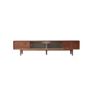 TV Cabinet With Chinese Changhong Glass Doors, Two Drawer Storage Space TV Standing - Furniture Home Direct