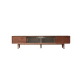 TV Cabinet With Chinese Changhong Glass Doors, Two Drawer Storage Space TV Standing - Furniture Home Direct
