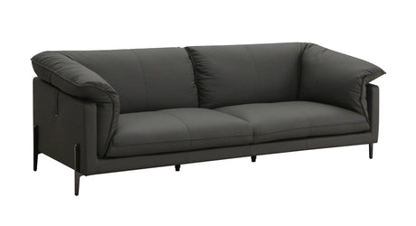 Tadi - Top Grain Leather Loveseat - Black - Furniture Home Direct