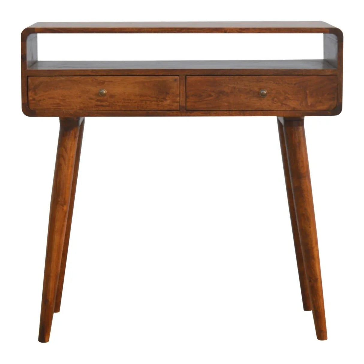 Curved Chestnut Console Table - Furniture Home Direct