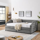 Elegant Daybed With Trundle Upholstered Tufted Sofa Bed - Furniture Home Direct