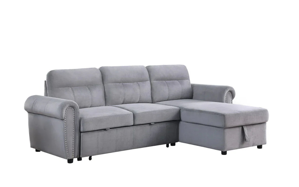 Ashton - Reversible Sleeper Sectional Sofa Chaise - Furniture Home Direct
